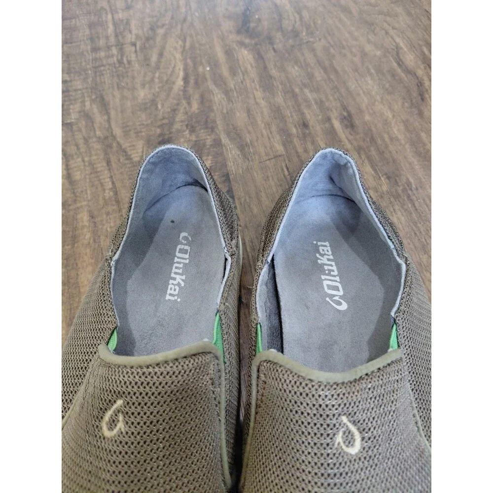 OluKai Nohea Mesh Slip On Men Size 9.5 US Light Brown Casual Shoes Sneakers